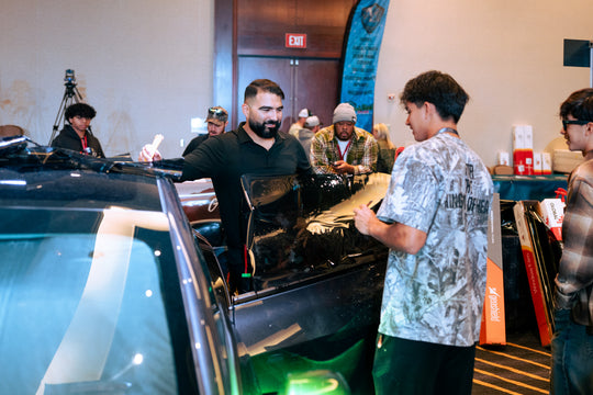 Hands-on automotive window tint training session